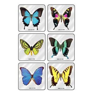 MiniBadges 75 per Roll Foil Butterflies Sticker 2-1/2 Inch