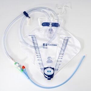 Indwelling Catheter Tray Dover Foley 18 Fr. 5 cc Balloon Hydrogel Coated Silicone