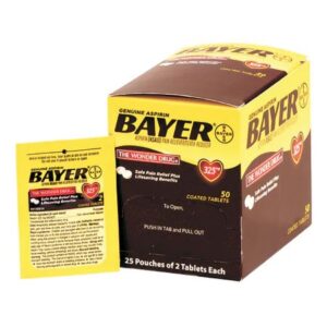 Pain Relief Bayer 325 mg Strength Aspirin Tablet 25 per Box
