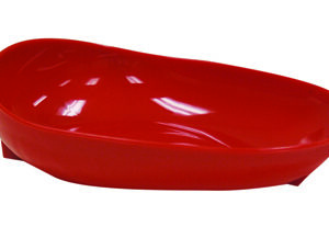 Non-Skid Scoop Dish FabLife Red Reusable Plastic 7-1/4 Inch Diameter