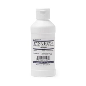Surgical Scrub Solution Dyna-Hex 4 8 oz. Bottle 4% Strength CHG (Chlorhexidine Gluconate) NonSterile