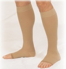 Compression Stocking Truform Knee High Large Beige Open Toe