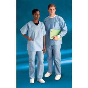 Scrub Shirt Convertors X-Large Blue 2 Pockets Short Sleeve Unisex