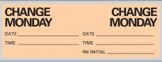 Pre-Printed Label pdc Anesthesia Label Orange Paper Change Monday, Date, Time, Rn Initial Black Syringe Label 1 X 2-15/16 Inch