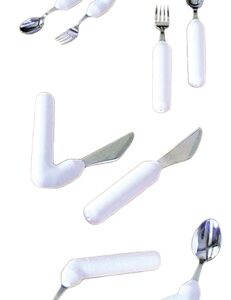 Fork Comfort Grip Right Handed Silver / White