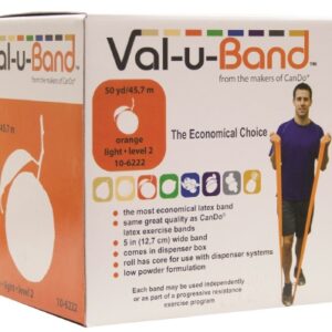 Exercise Resistance Band Val-u-Band Low Powder Orange 5 Inch X 50 Yard Level 2 Resistance