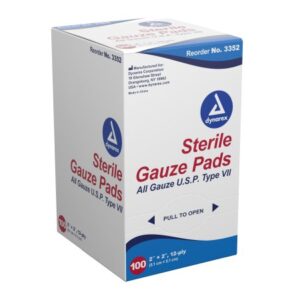 Gauze Sponge Dynarex 2 X 2 Inch 12-Ply Sterile 1 per Pack