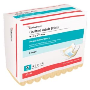 Unisex Adult Incontinence Brief Wings Plus Quilted X-Large Disposable Heavy Absorbency