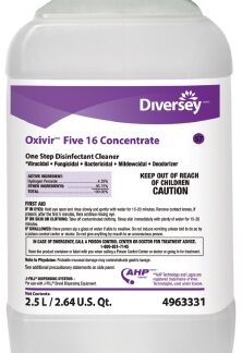 Surface Disinfectant Cleaner Diversey Oxivir Five 16 Peroxide Based J-Fill Dispensing Systems Liquid Concentrate 2.5 Liter Bottle Scented NonSterile