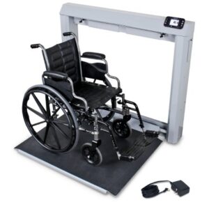 Wheelchair Scale Detecto Digital Display 1000 lbs. / 454 kg Capacity Black / White AC Adapter / Battery Operated