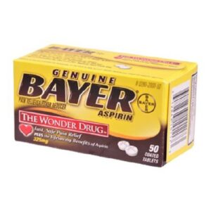 Pain Relief Bayer 325 mg Strength Aspirin Tablet 50 per Bottle