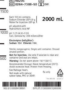 Irrigation Solution 0.9% Sodium Chloride Not for Injection Flexible Bag 2,000 mL