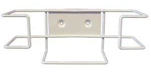 Glove Box Holder Dual Wire Horizontal or Vertical Mounted 1-Box Horizontal / 2-Box Vertical Capacity White 3-1/2 X 3-1/2 X 11 Inch Coated Wire