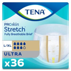 Unisex Adult Incontinence Brief TENA ProSkin Stretch Ultra Large / X-Large Disposable Heavy Absorbency