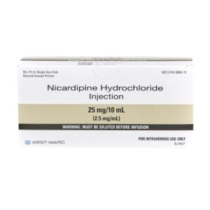 Nicardipine HCl 25 mg / 10 mL Injection 10 mL