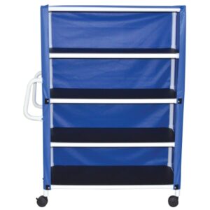 Linen Cart with Cover 4 Shelves 175 lbs. per Shelf Weight Capacity PVC 4 Inch Twin Casters
