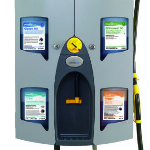 Chemical Dispenser Diversey J-Fill QuattroSelect Gray Powder Coated Steel Push Button Wall Mount