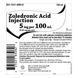 Zoledronic Acid / Mannitol-Water 5 mg / 100 mL Injection 100 mL