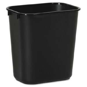 Trash Can Boardwalk 14 Quart / 3.5 gal. Black Plastic Rectangular
