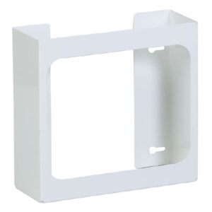 Glove Box Holder Horizontal or Vertical Mounted 2-Box Capacity White 3-3/4 X 10 X 10-1/2 Inch Powder-Coated Metal
