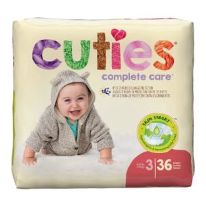 Unisex Baby Diaper Cuties Complete Care Size 3 Disposable Heavy Absorbency