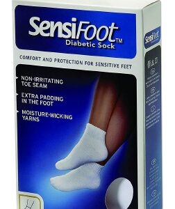 Diabetic Compression Socks JOBST Sensifoot Mini Crew Ankle High X-Large White Closed Toe
