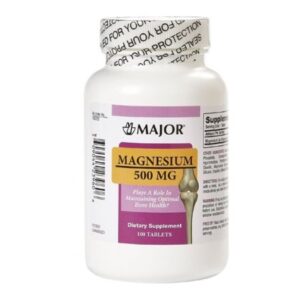 Mineral Supplement Major Magnesium Oxide 500 mg Strength Tablet 100 per Bottle