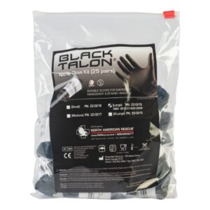 Exam Glove Black Talon Large NonSterile Nitrile Extended Cuff Length Fully Textured Black Not Rated