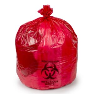 Biohazard Waste Bag Colonial Bag Biohazard Symbol / Infectious Waste 40 to 45 gal. Red 40 X 48 Inch