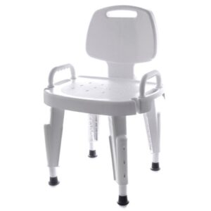 Bath Bench Maddak Removable Arms Plastic Frame Removable Backrest 17 Inch Seat Width 300 lbs. Weight Capacity