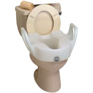 Raised Toilet Seat with Arms Ableware Lock-On 5 Inch Height Standard / Elongated 300 lbs. Weight Capacity