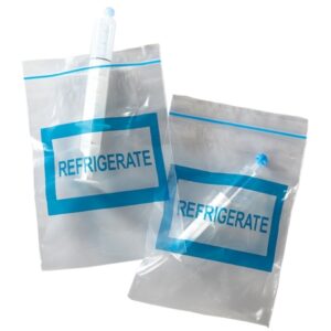 Reclosable Bag 6 X 8 Inch Plastic Clear / Blue Zipper Closure