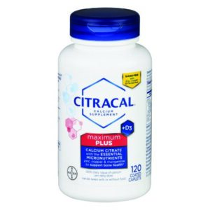 Joint Health Supplement Citracal Max Calcium / Vitamin D 315 mg – 250 IU Strength Caplet 120 per Bottle
