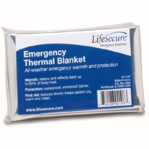 Emergency Blanket LifeSecure 52 X 84 Inch Waterproof Material
