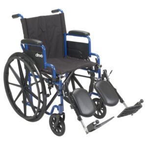 Wheelchair drive Blue Streak Desk Length Arm Swing-Away Elevating Legrest Black Upholstery 20 Inch Seat Width Adult 250 lbs. Weight Capacity