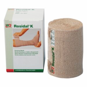 Compression Bandage Rosidal K 3-3/20 Inch X 5-1/2 Yard Clip Detached Closure Tan NonSterile High Compression