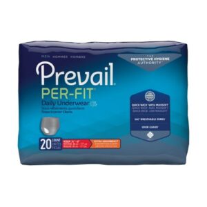 Male Adult Absorbent Underwear Prevail Per-Fit Pull On with Tear Away Seams Medium Disposable Heavy Absorbency