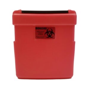 Replacement Radioactive Sharps Container Nesar Systems Red Base 8-1/2 L X 4 D X 9 H Inch Horizontal Entry 1 Gallon