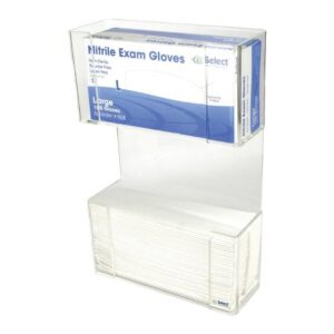 Glove Box Holder and Paper Towel Dispenser McKesson Horizontal Mounted 1-Box Capacity Clear 4 X 11 X 17 Inch Plastic