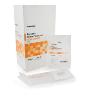 Pediatric Urine Collection Bag McKesson 200 mL (7 oz.) Adhesive Closure Unprinted NonSterile