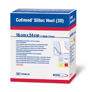 Foam Dressing Cutimed Siltec Heel 3D 6-1/2 X 9-1/2 Inch Without Border Film Backing Silicone Face Heel Cup Style Sterile