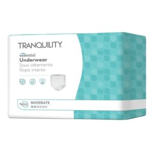 Unisex Adult Absorbent Underwear Tranquility Essential Pull On with Tear Away Seams X-Large Disposable Moderate Absorbency