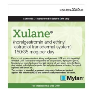 Xulane Norelgestromin / Ethinyl Estradiol 150 mcg – 35 mcg / 24 Hour Patch 3 Patches