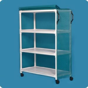 Linen Cart with Cover Standard Line 3 Shelves PVC 3 Inch Twin Casters