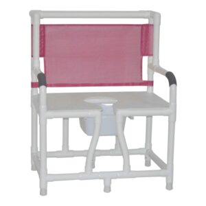 Commode / Shower Chair MJM International Fixed Arms PVC Frame Mesh Backrest 30 Inch Seat Width 700 lbs. Weight Capacity