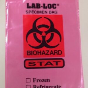 Specimen Transport Bag with Document Pouch Seal-N-Rip 6 X 9 Inch Zip Closure STAT / Biohazard Symbol / Storage Instructions NonSterile