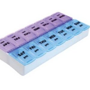 Pill Organizer Weekly Twice-A-Day Standard Size 7 Day 2 Dose