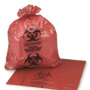 Biohazard Waste Bag Colonial Bag Biohazard Symbol / Infectious Waste 20 to 30 gal. Red 30 X 36 Inch