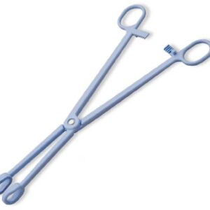 Sponge Forceps Gynex 9-1/2 Inch Length Floor / Office Grade Plastic NonSterile Locking Finger Ring Handle Straight Fenestrated Serrated Oval Tips