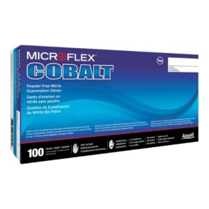 Exam Glove MICROFLEX Cobalt Medium NonSterile Nitrile Standard Cuff Length Fully Textured Blue Not Rated